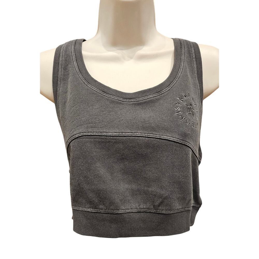 NWT L space out of bounds sports bra grunge grey black full coverage stretch new